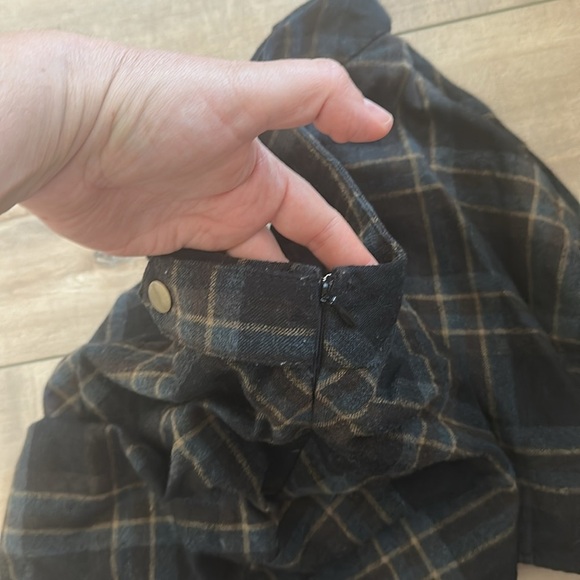 Free People Plaid Asymmetrical Mini Skirt Sz 0 - Picture 8 of 9